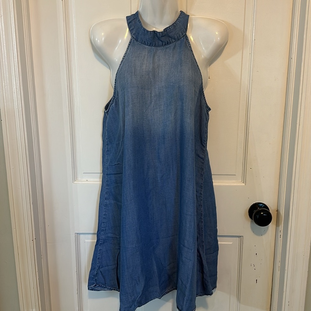 Anthropologie Cloth & Stone‎ Small Chambray swing dress. Size small 100% Lyocell - Picture 2 of 12